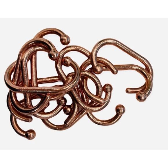 New Threshold Rose Gold Bathroom Shower Curtain Hooks - Picture 1 of 1